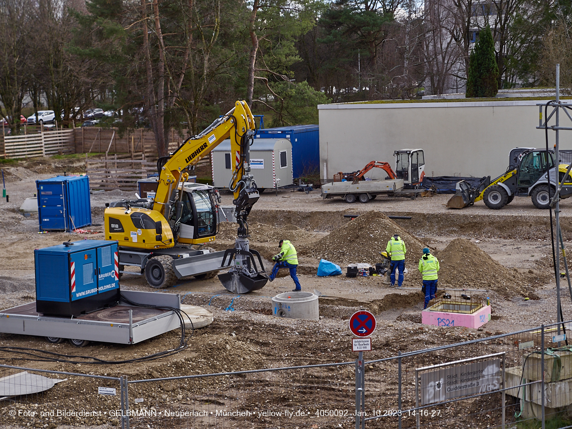 10.01.2023 - Baustelle an der Quiddestraße Haus für Kinder in Neuperlach